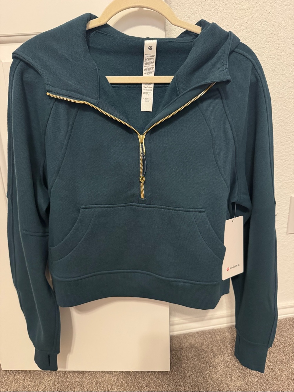 Lululemon Scuba Oversized Half-Zip Hoodie- XS/S- Indochine Blue/Gold